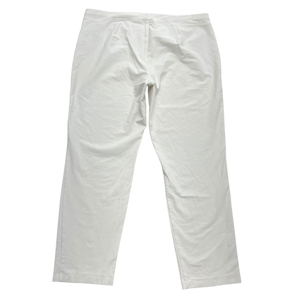 Eileen Fisher Pants Womens Petite Large Ivory Pull On Stretch Straight Made USA - Picture 3 of 8